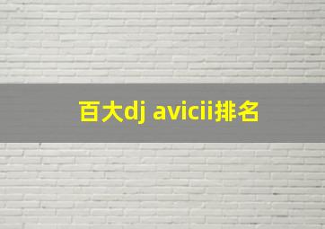 百大dj avicii排名